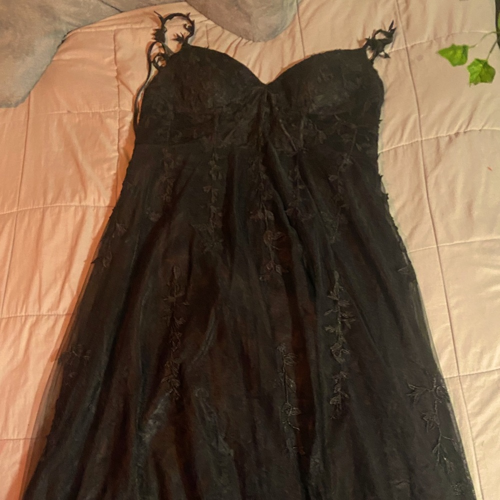 lace corset back full length dress